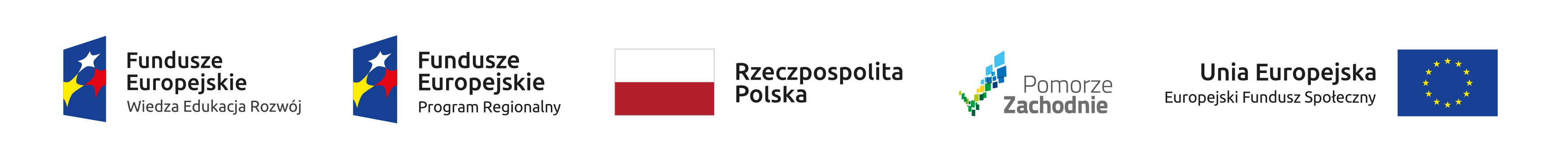 Logo Fundusze Europejskie Wiedza Edukacja rozwój, logo Fundusze Europejskie Program Regionalny, logo Rzeczpospolita Polska, logo Pomorze Zachodnie, logo Unia Europejska Europejski Fundusz Społeczny